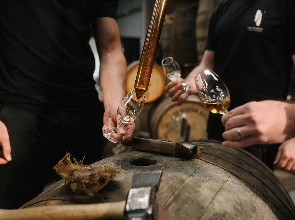 Pulling whiskey from cast
